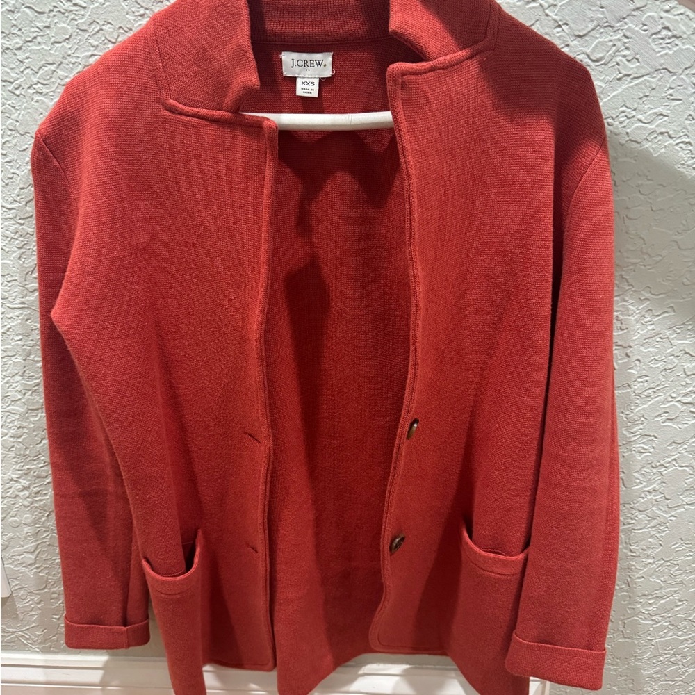 J.Crew Red Open Front Cardigan